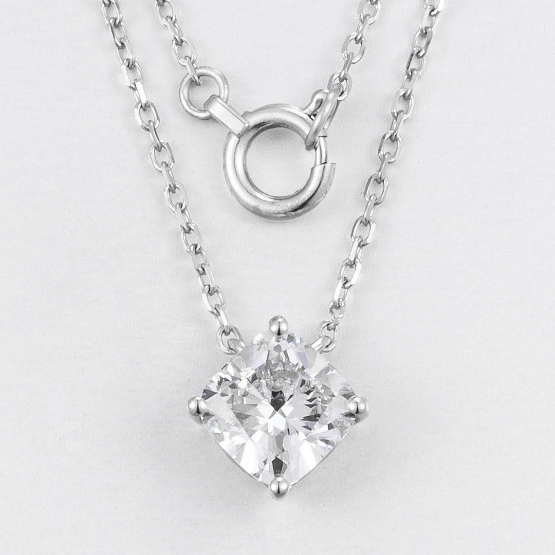 Serwa Jewellery | Pure Cushion – PT950 Lab-Grown Diamond Necklace
