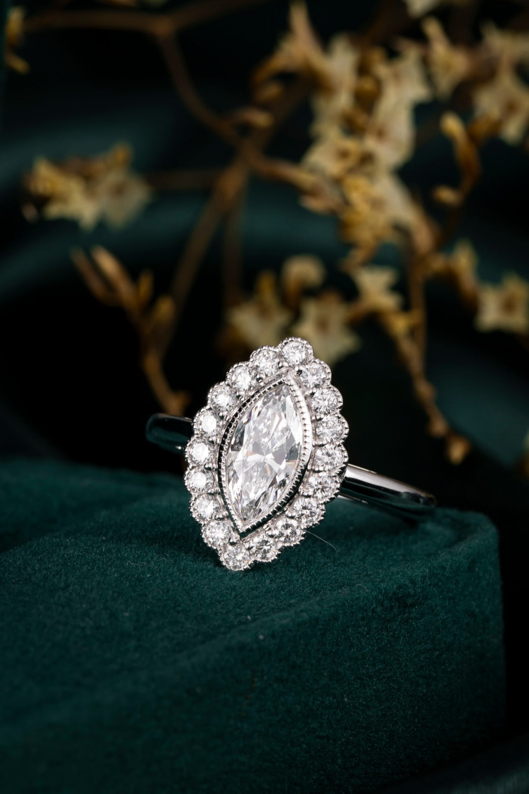 Serwa Jewellery | Halo Marquise – PT900 Lab-Grown Diamond Ring