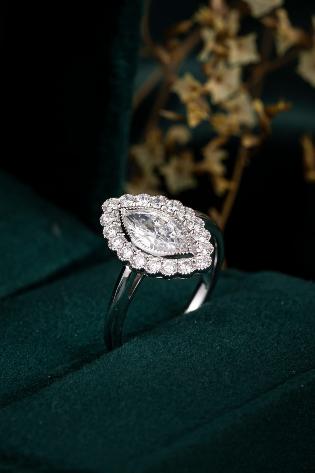 Serwa Jewellery | Halo Marquise – PT900 Lab-Grown Diamond Ring