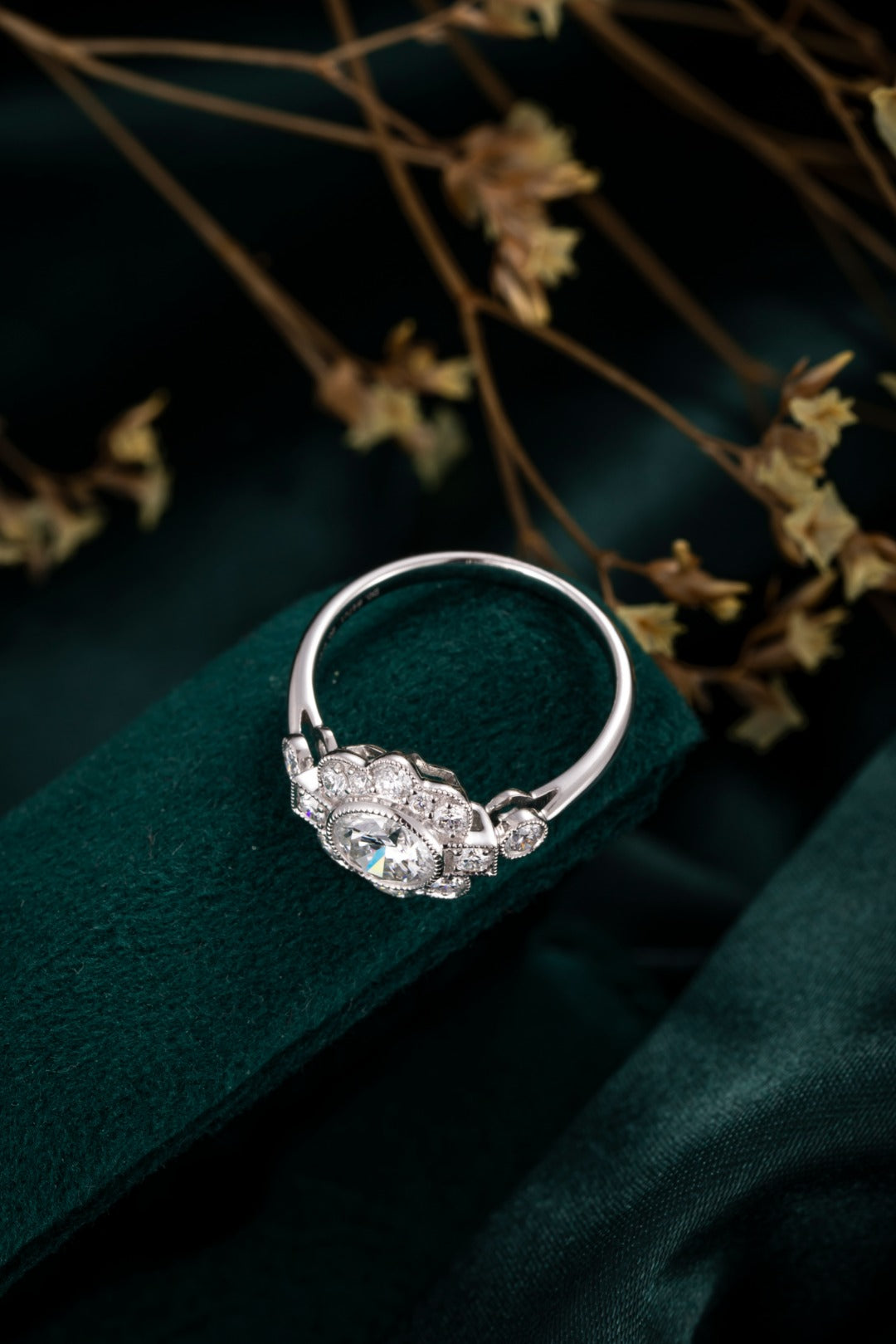 Serwa Jewellery | Floral Halo Radiance – PT900 Lab-Grown Diamond Ring
