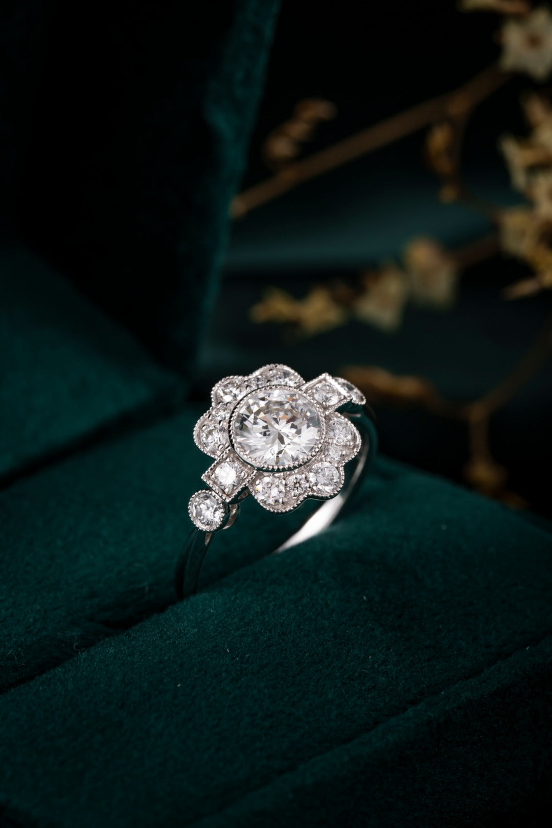 Serwa Jewellery | Floral Halo Radiance – PT900 Lab-Grown Diamond Ring