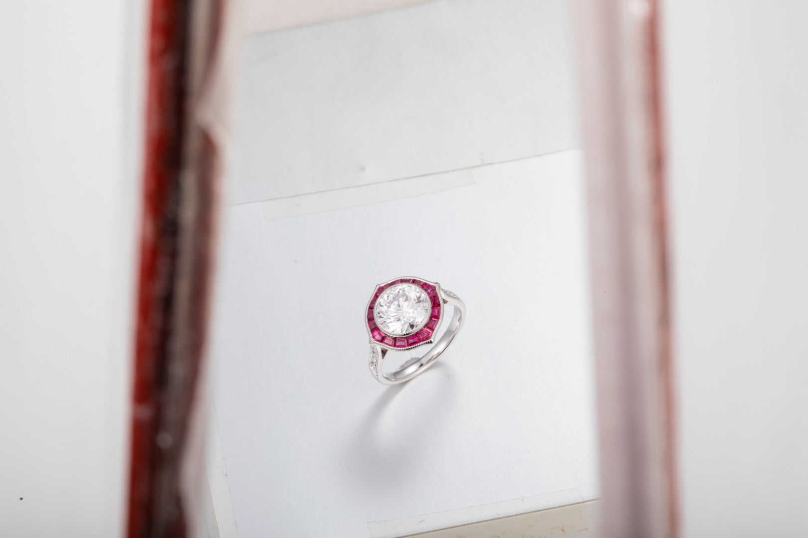 Serwa Jewellery | Crimson Halo Grandeur – PT900 Lab-Grown Diamond Ring