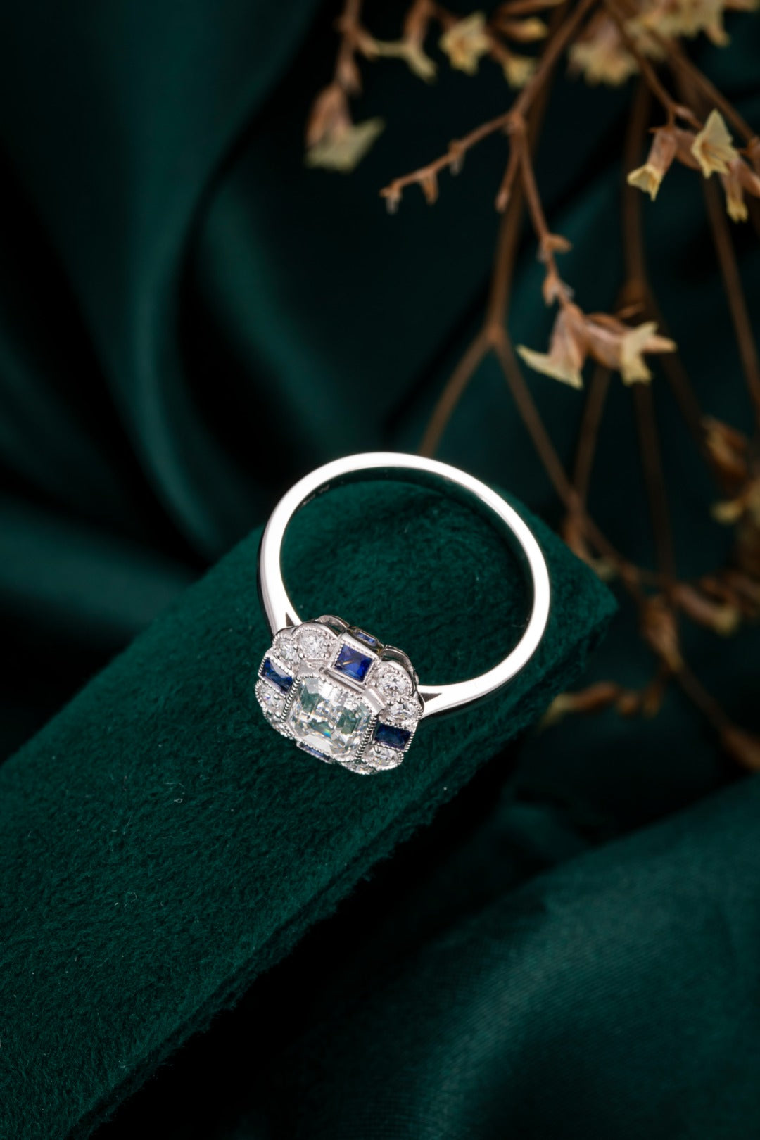 Serwa Jewellery | Sapphire Crest Halo – PT900 Lab-Grown Diamond Ring