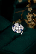 Serwa Jewellery | Sapphire Crest Halo – PT900 Lab-Grown Diamond Ring