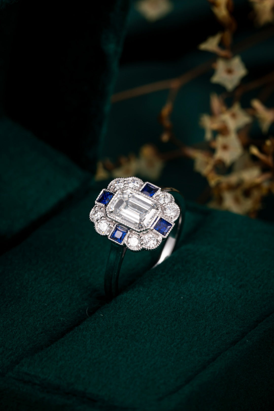 Serwa Jewellery | Sapphire Crest Halo – PT900 Lab-Grown Diamond Ring