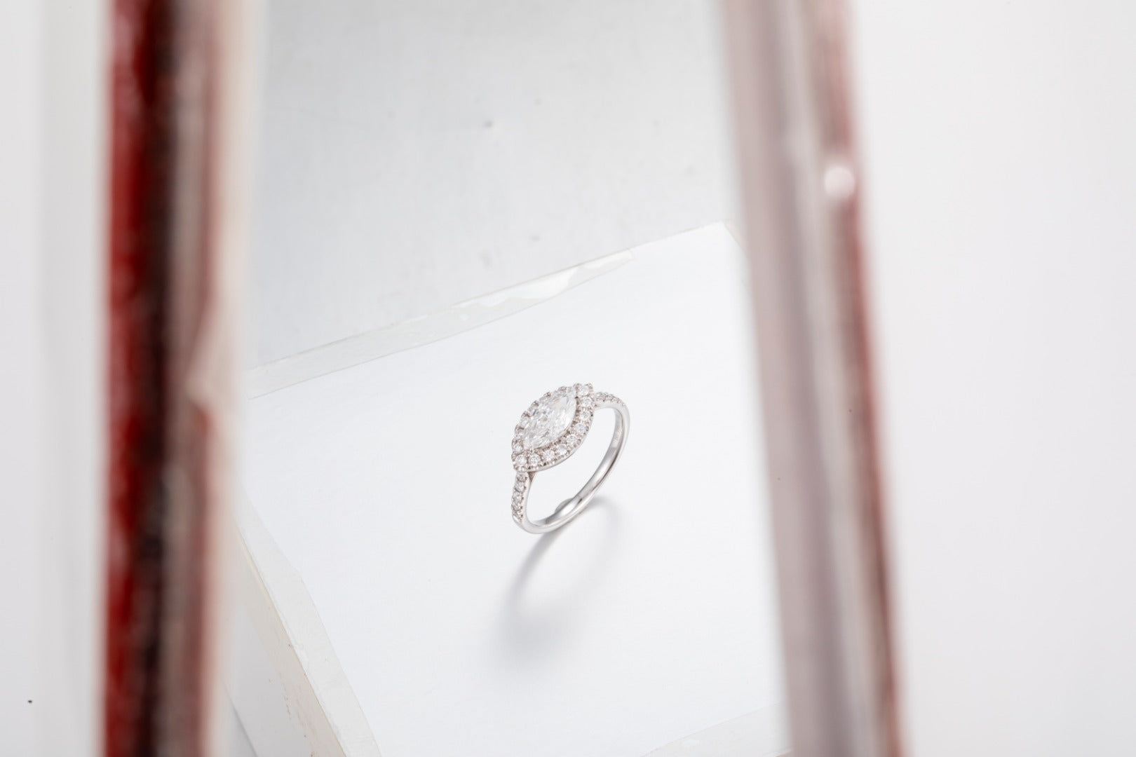 Serwa Jewellery | Marquise Halo Elegance – PT900 Lab-Grown Diamond Ring