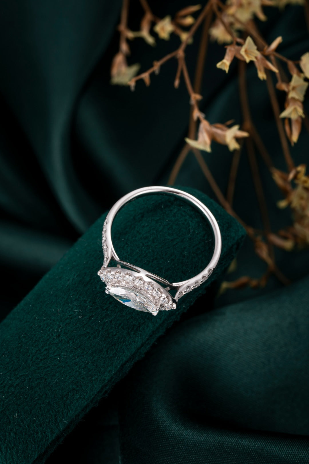 Serwa Jewellery | Marquise Halo Elegance – PT900 Lab-Grown Diamond Ring