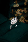 Serwa Jewellery | Marquise Halo Elegance – PT900 Lab-Grown Diamond Ring