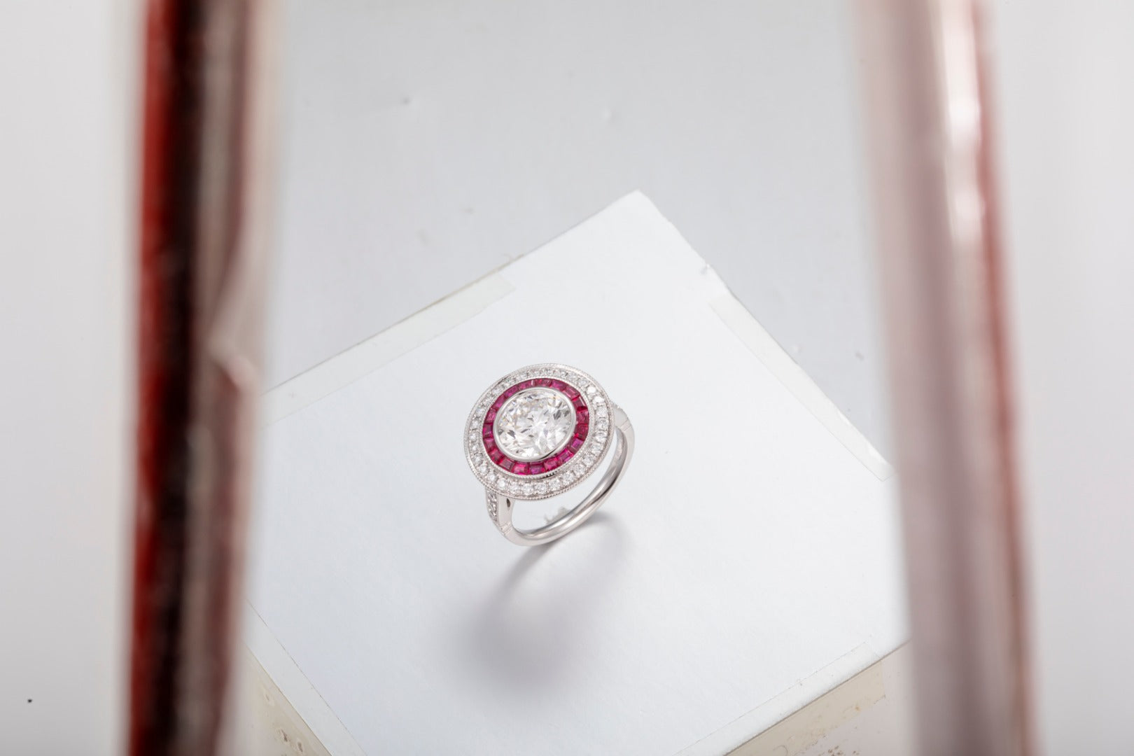 Serwa Jewellery | Ruby Halo Grandeur – PT900 Lab-Grown Diamond Ring