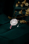 Serwa Jewellery | Octagonal Halo Heritage – PT900 Lab-Grown Diamond Ring