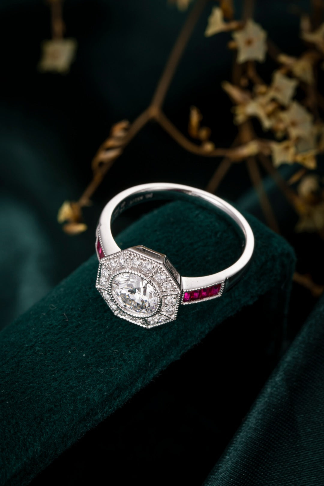 Serwa Jewellery | Octagonal Halo Heritage – PT900 Lab-Grown Diamond Ring