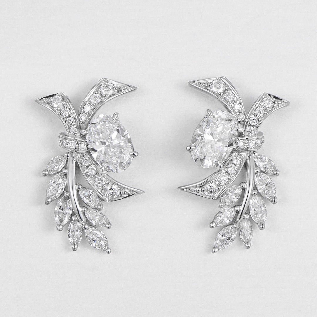 Serwa Jewellery | Botanical Flourish – PT900 Lab-Grown Diamond Stud Earrings