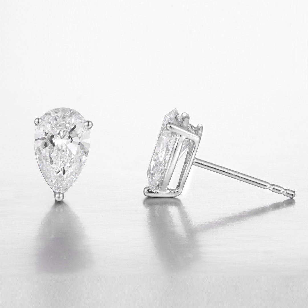 Serwa Jewellery | Pure Grace – PT900 Lab-Grown Pear Diamond Stud Earrings