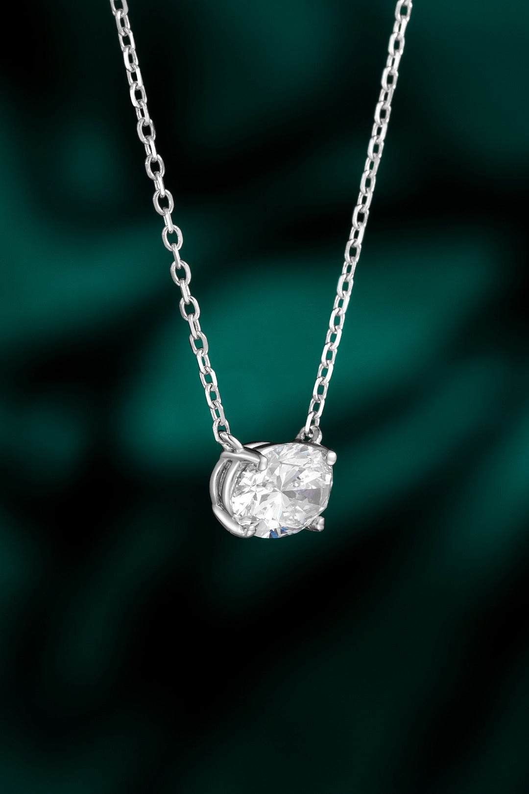 Serwa Jewellery | Oval Solitaire – PT950 Lab-Grown Diamond Necklace