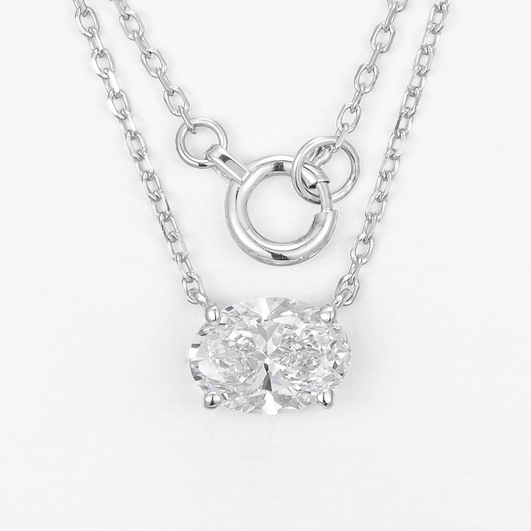 Serwa Jewellery | Oval Solitaire – PT950 Lab-Grown Diamond Necklace