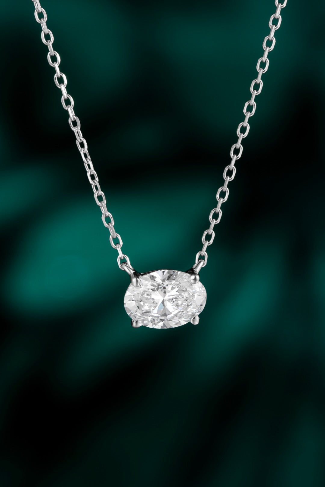 Serwa Jewellery | Oval Solitaire – PT950 Lab-Grown Diamond Necklace