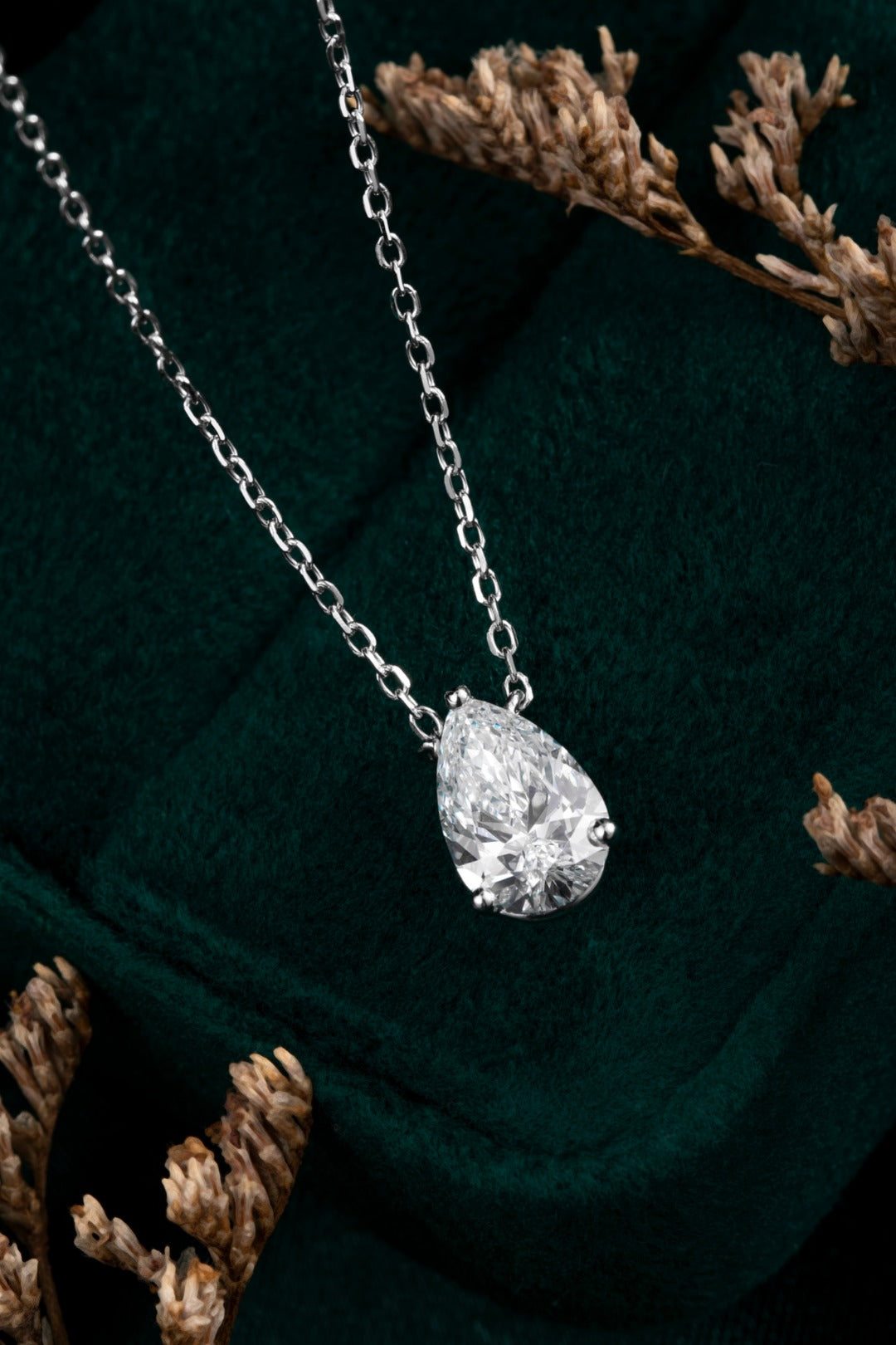 Serwa Jewellery | Pear Solitaire – PT950 Lab-Grown Diamond Necklace