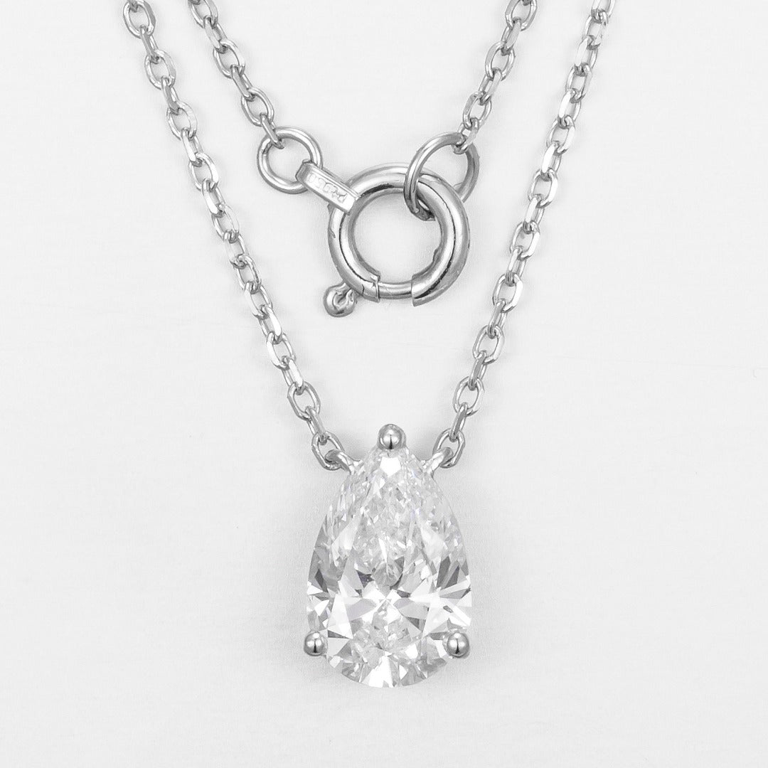 Serwa Jewellery | Pear Solitaire – PT950 Lab-Grown Diamond Necklace