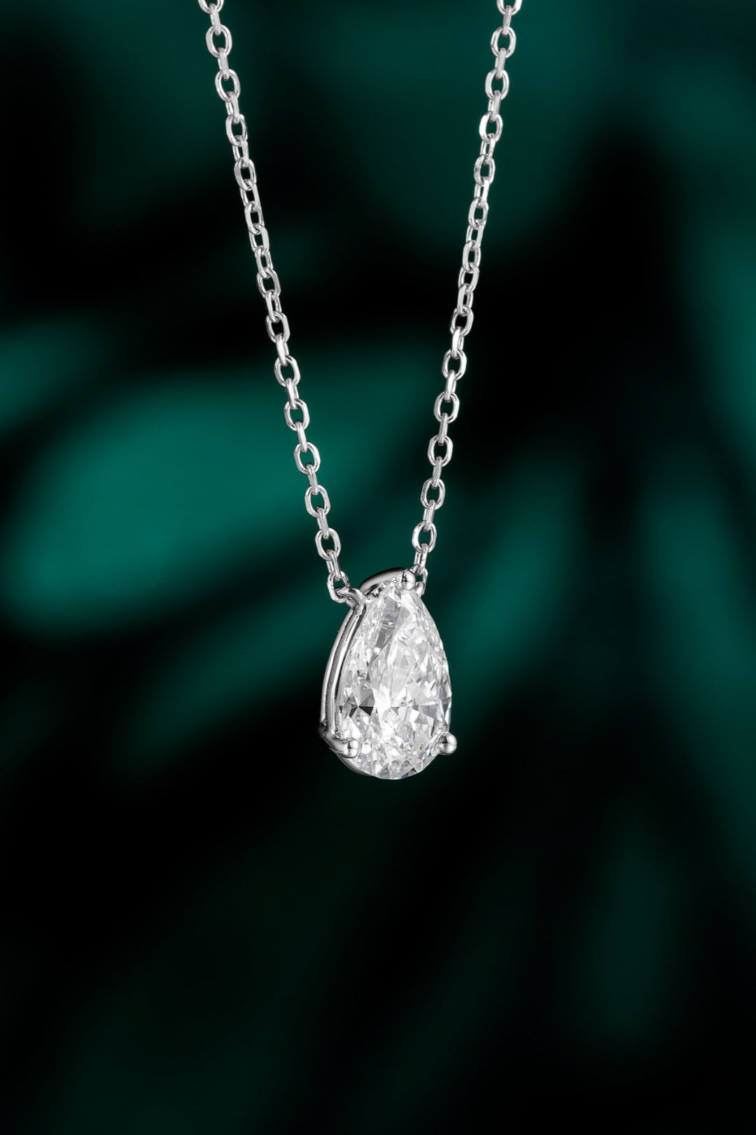Serwa Jewellery | Pear Solitaire – PT950 Lab-Grown Diamond Necklace