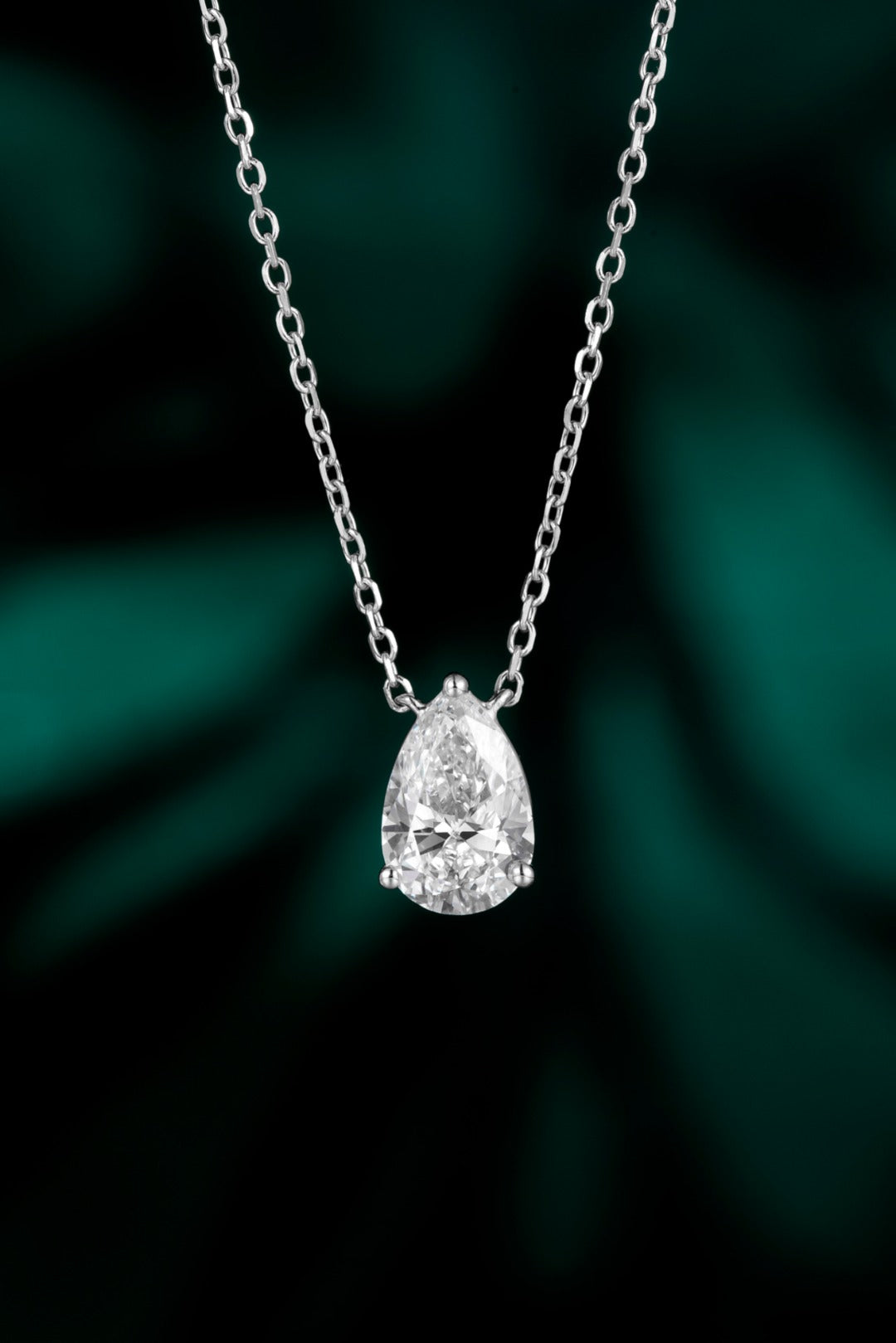 Serwa Jewellery | Pear Solitaire – PT950 Lab-Grown Diamond Necklace