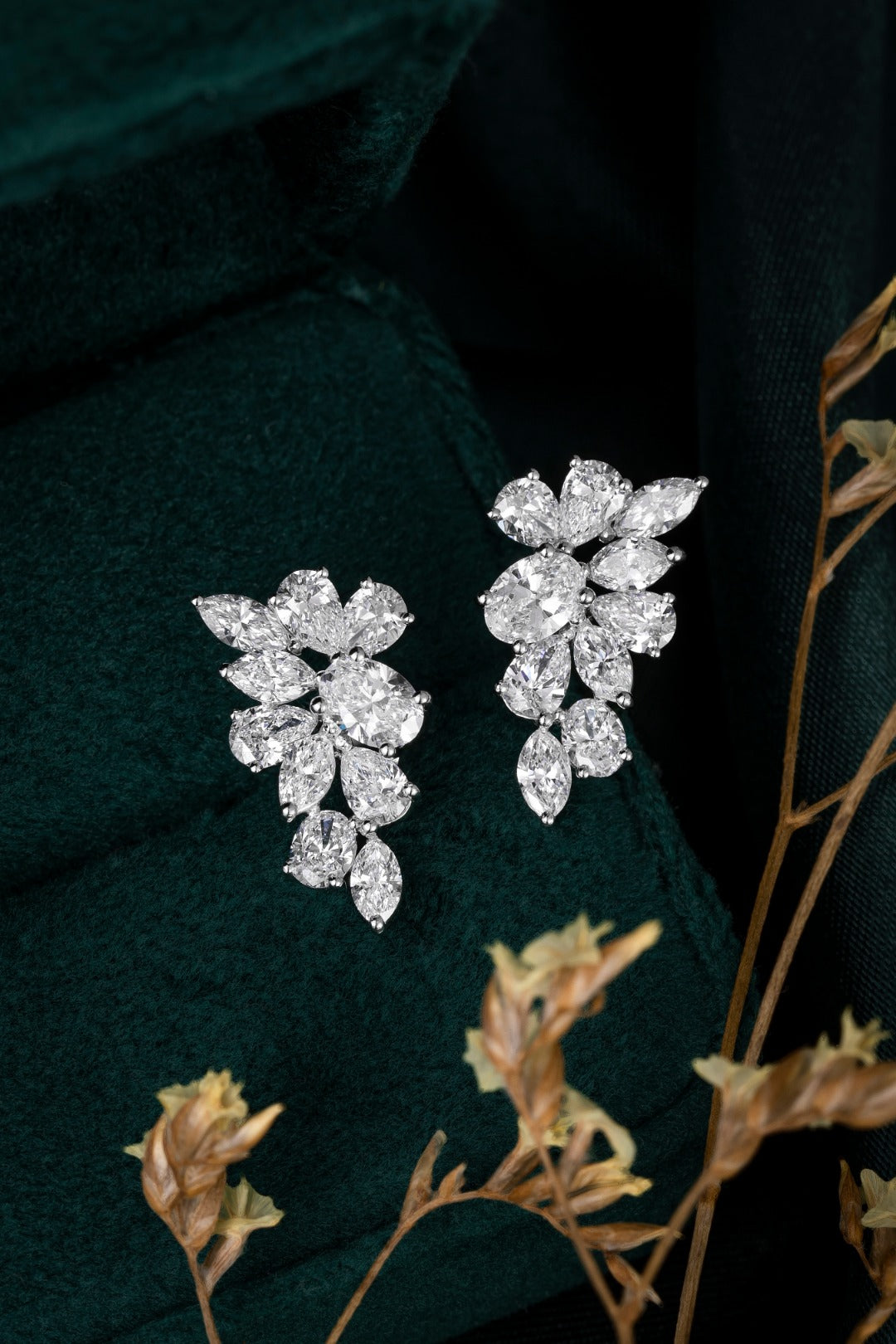 Serwa Jewellery | Floral Cluster – PT900 Lab-Grown Diamond Earrings