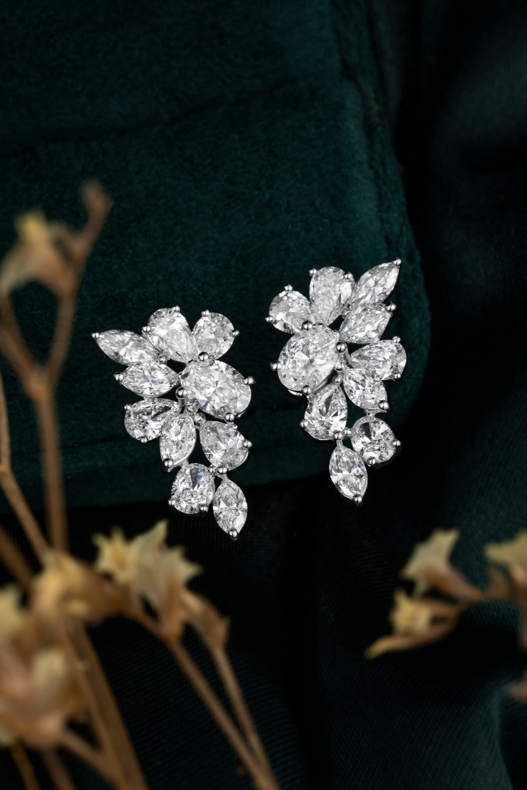 Serwa Jewellery | Floral Cluster – PT900 Lab-Grown Diamond Earrings