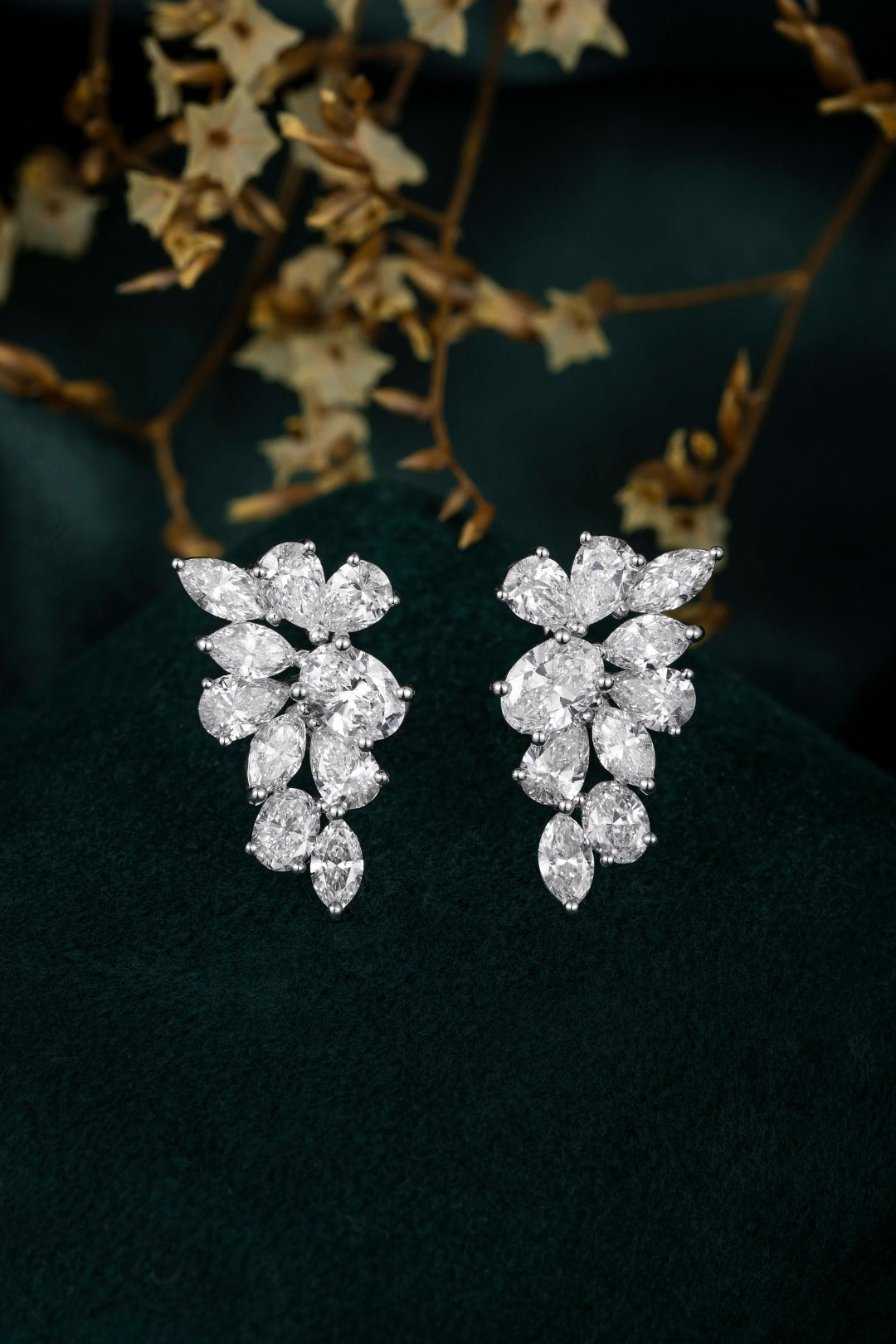 Serwa Jewellery | Floral Cluster – PT900 Lab-Grown Diamond Earrings