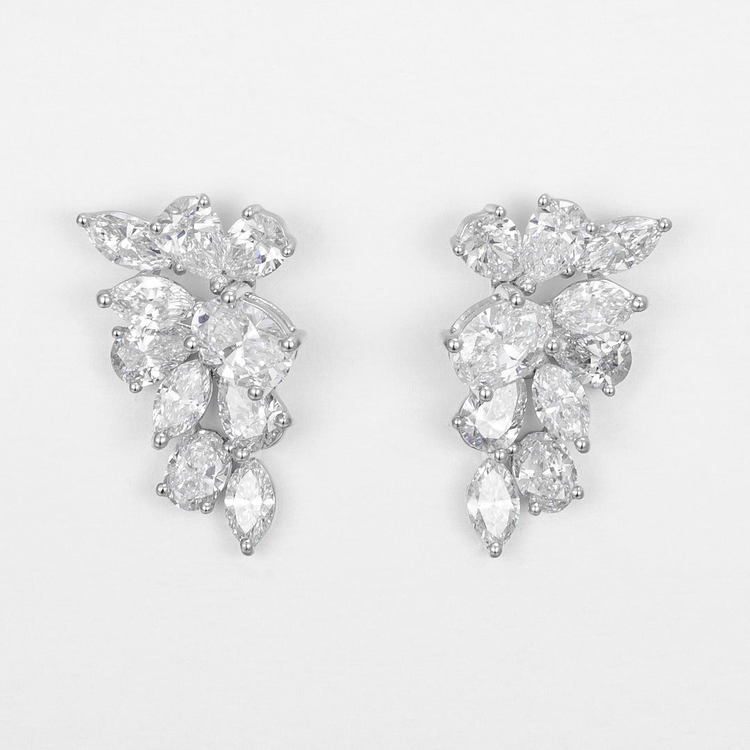 Serwa Jewellery | Floral Cluster – PT900 Lab-Grown Diamond Earrings