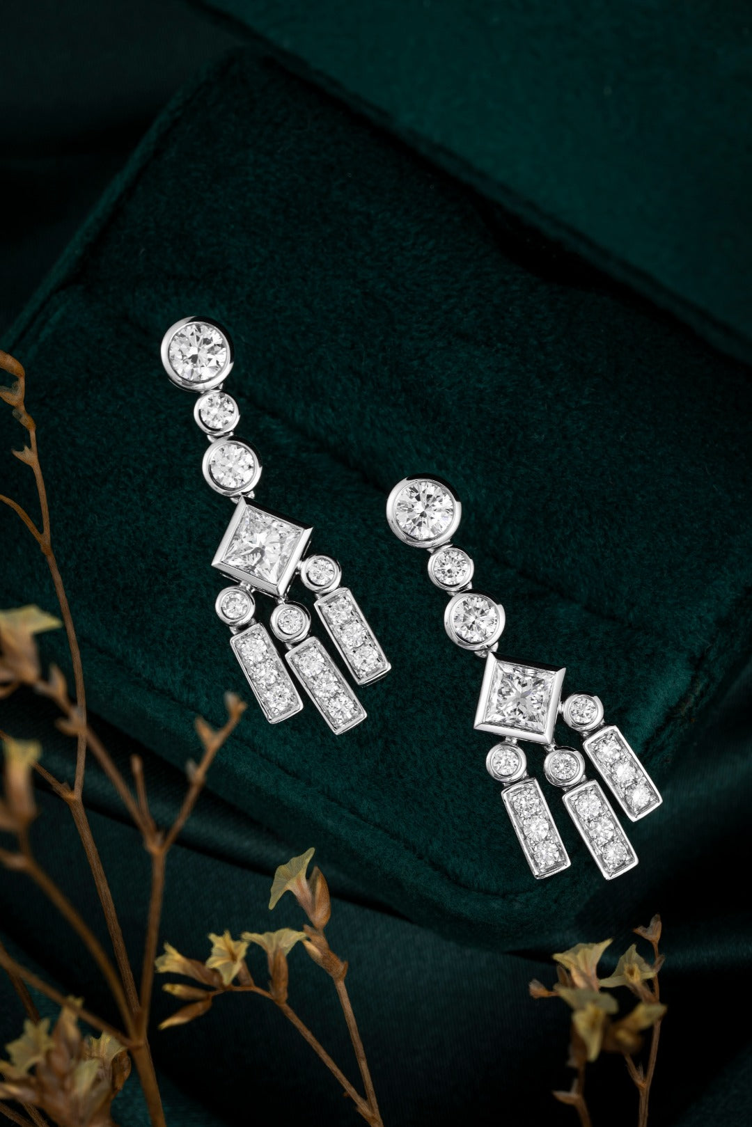 Serwa Jewellery | Architectural Cascade – PT900 Lab-Grown Diamond Earrings