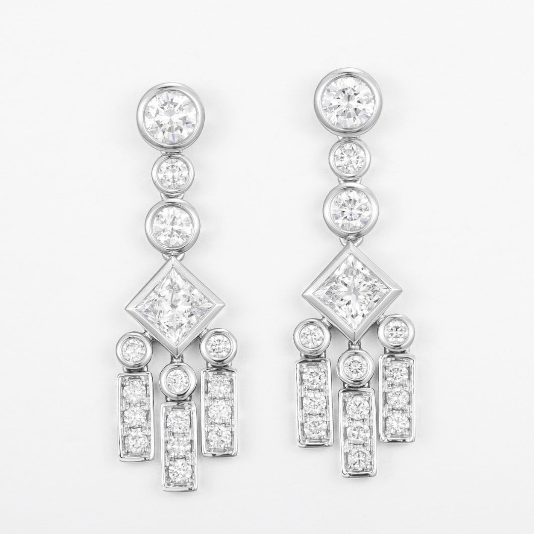 Serwa Jewellery | Architectural Cascade – PT900 Lab-Grown Diamond Earrings