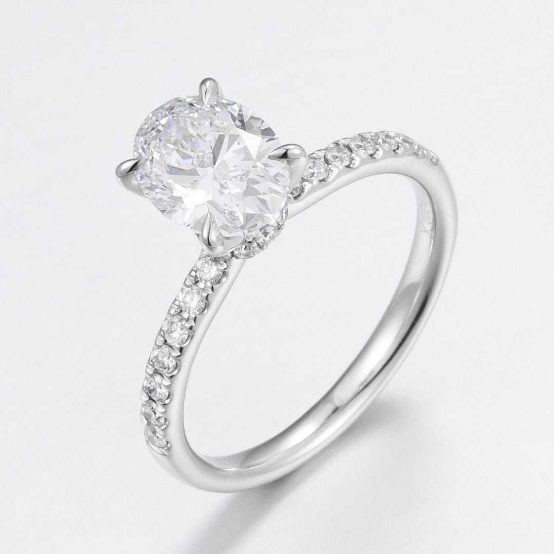 Serwa Jewellery | Classic Pavé Solitaire – PT900 Lab-Grown Diamond Ring
