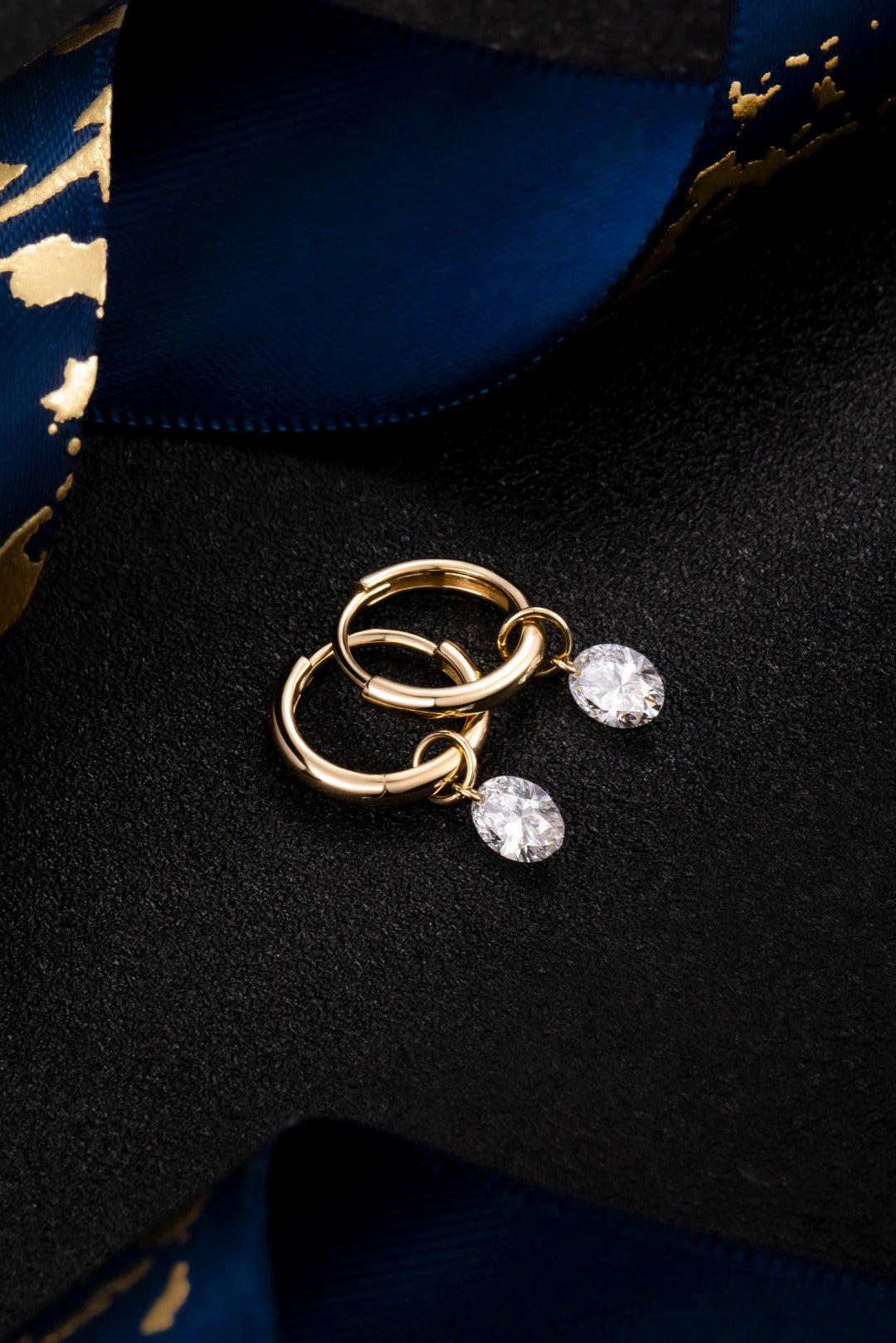 Serwa Jewellery | Luminous Drop – 14K Lab-Grown Diamond Hoop Earrings