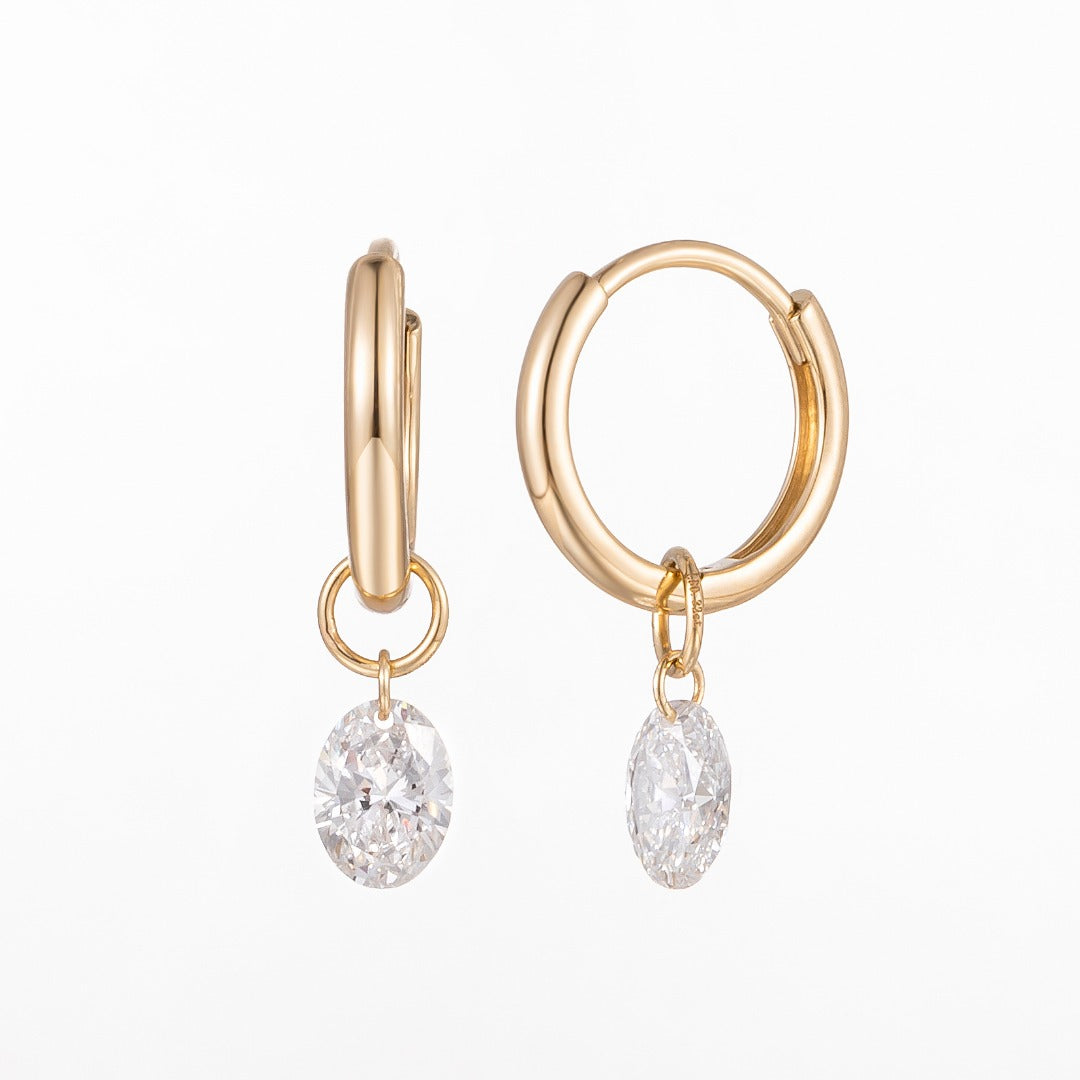 Serwa Jewellery | Luminous Drop – 14K Lab-Grown Diamond Hoop Earrings