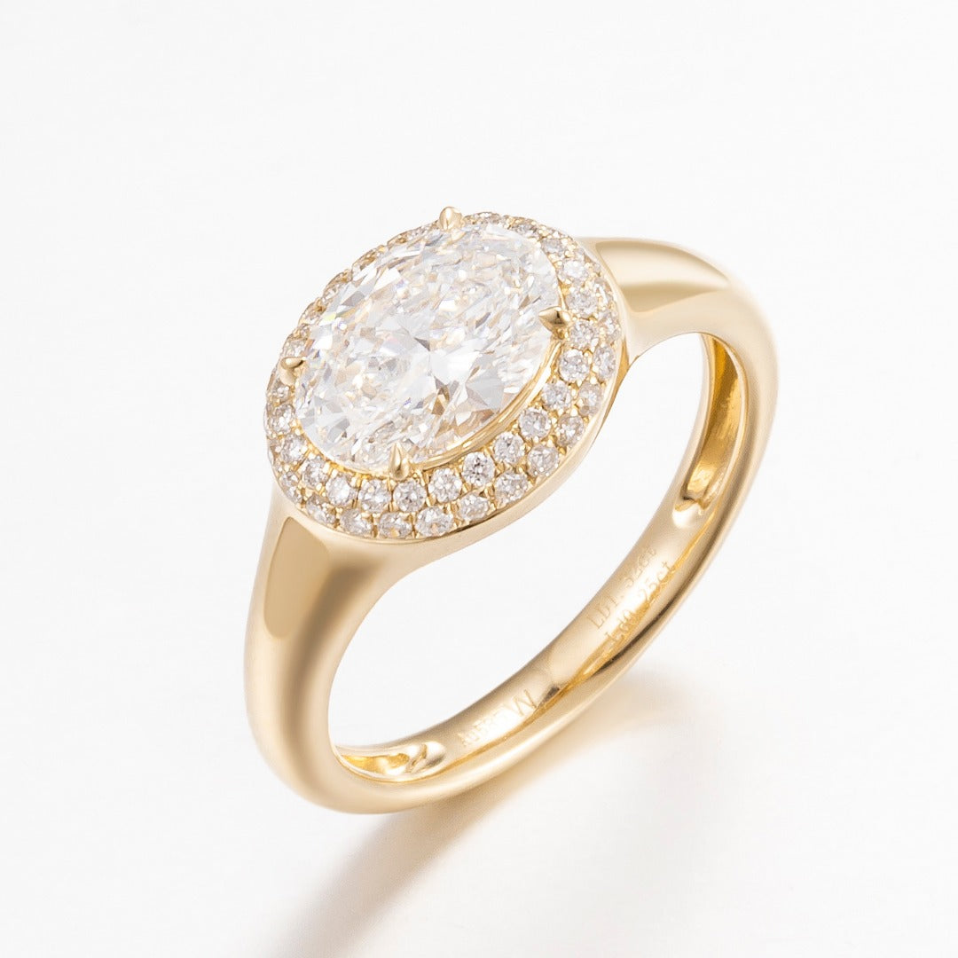 Serwa Jewellery | Oval Halo Grace – 14K Lab-Grown Diamond Ring