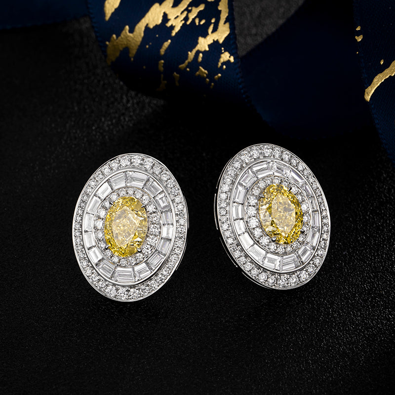 Serwa Jewellery | Golden Orbit – PT900 Lab-Grown Yellow Diamond Earrings