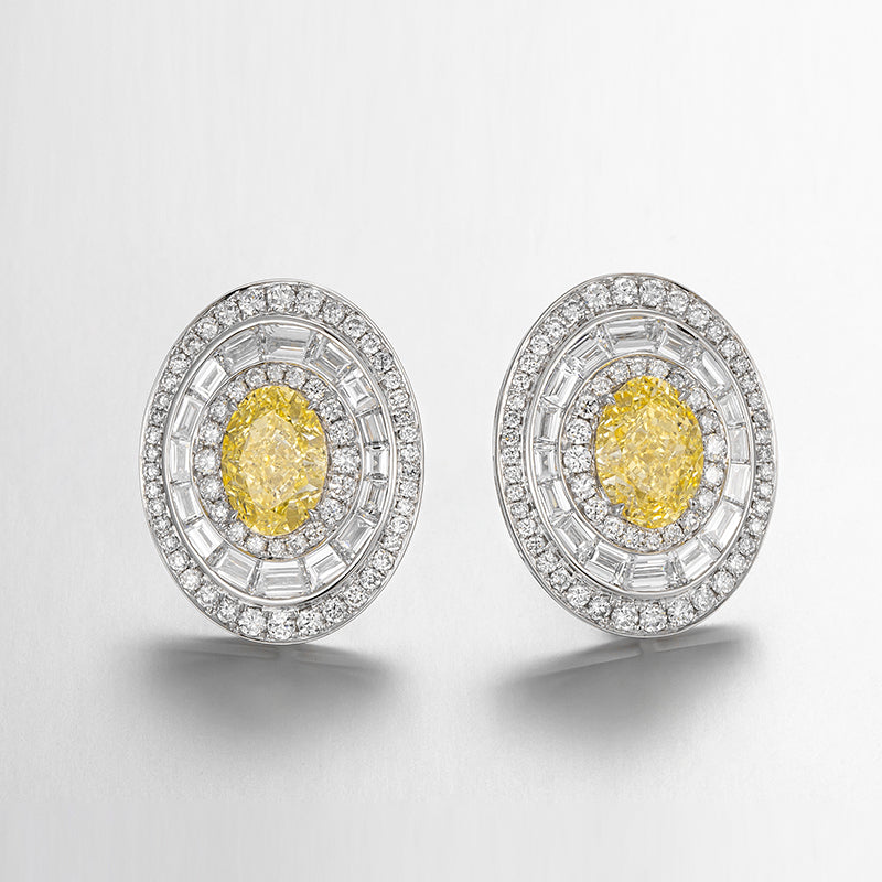 Serwa Jewellery | Golden Orbit – PT900 Lab-Grown Yellow Diamond Earrings