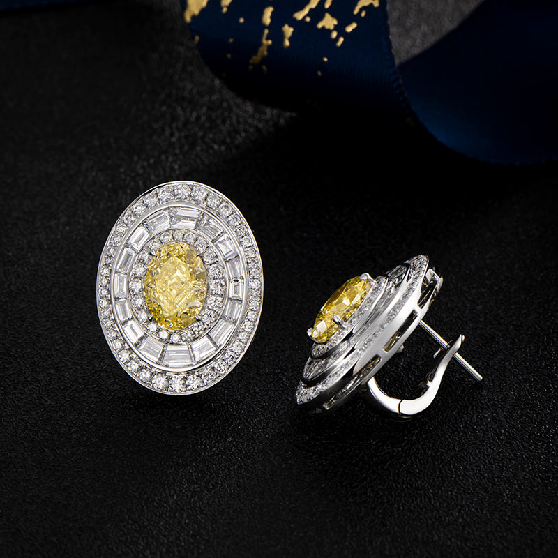 Serwa Jewellery | Golden Orbit – PT900 Lab-Grown Yellow Diamond Earrings