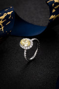 Serwa Jewellery | Golden Halo – PT900 Lab-Grown Yellow Diamond Ring