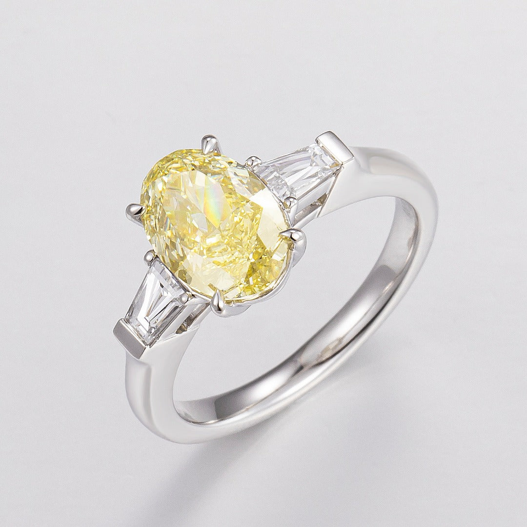 Serwa Jewellery | Golden Trinity – PT900 Lab-Grown Yellow Diamond Ring
