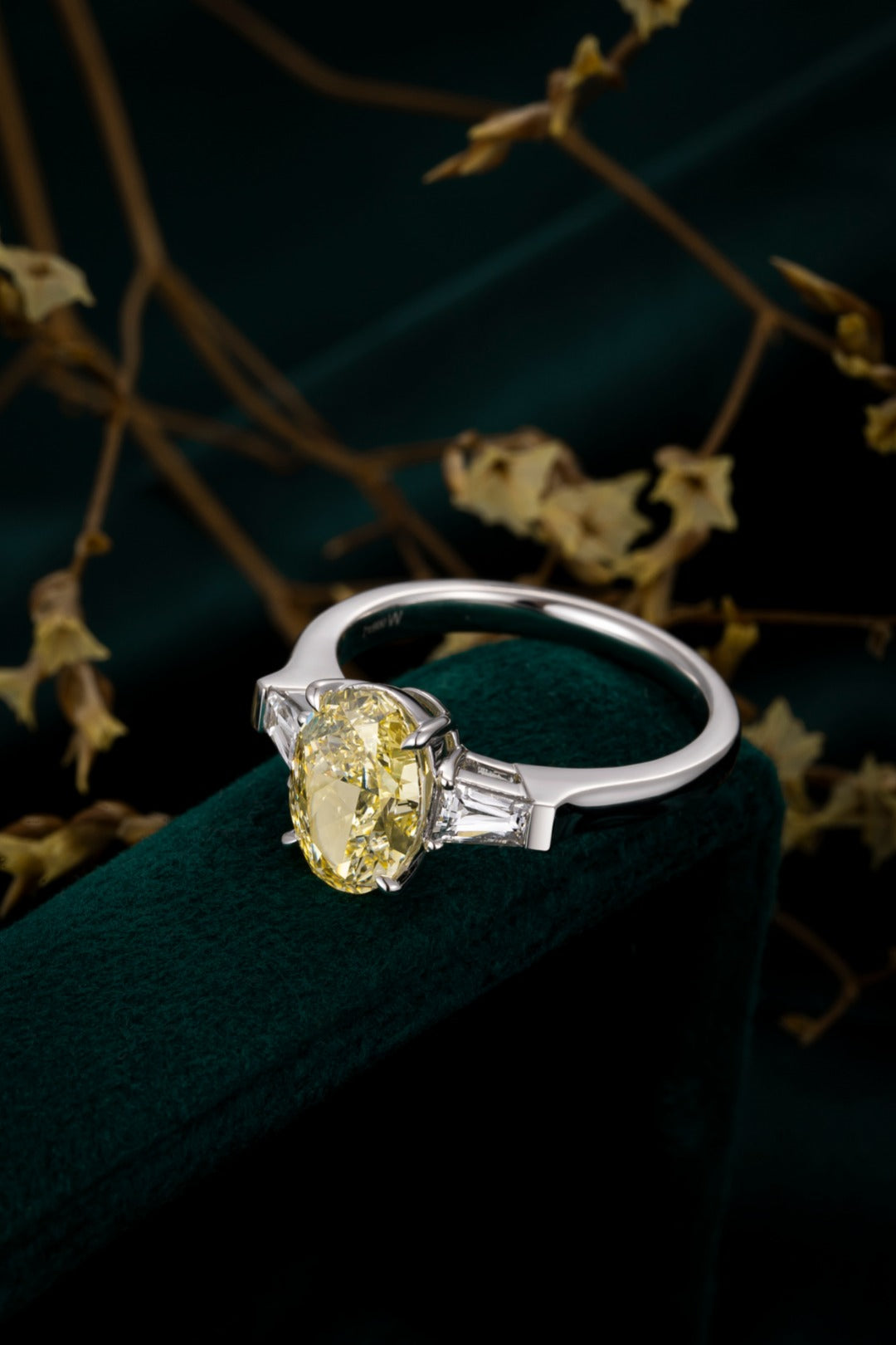 Serwa Jewellery | Golden Trinity – PT900 Lab-Grown Yellow Diamond Ring