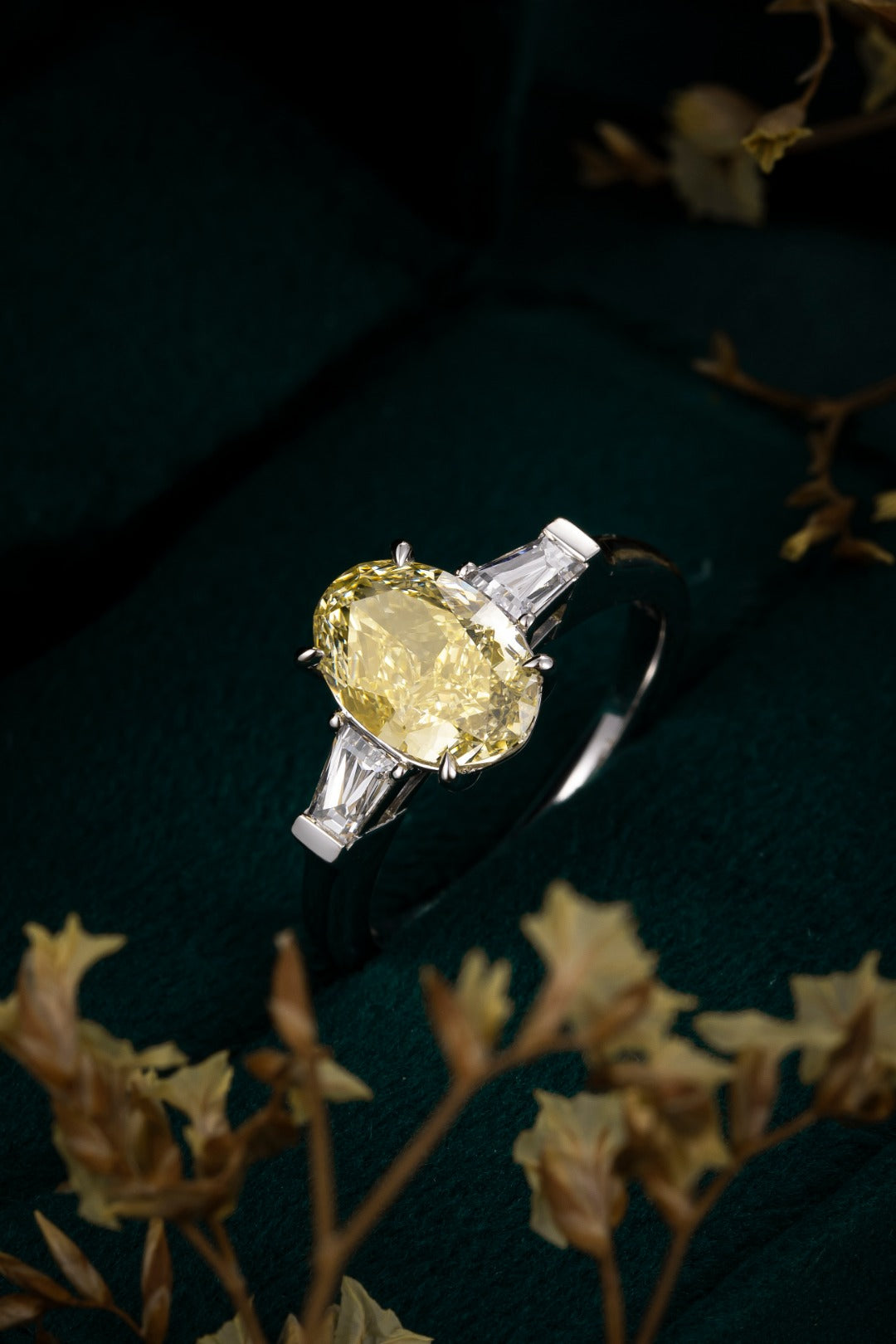Serwa Jewellery | Golden Trinity – PT900 Lab-Grown Yellow Diamond Ring