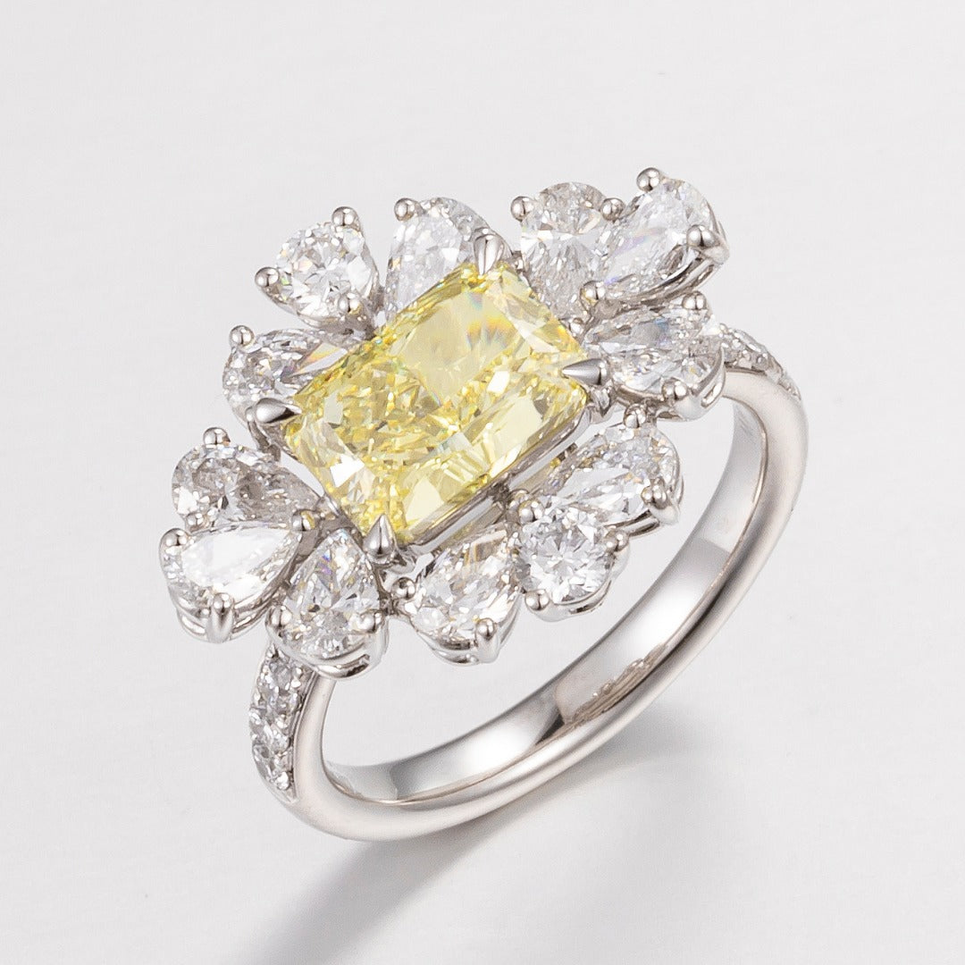 Serwa Jewellery | Golden Bloom – PT900 Lab-Grown Yellow Diamond Ring