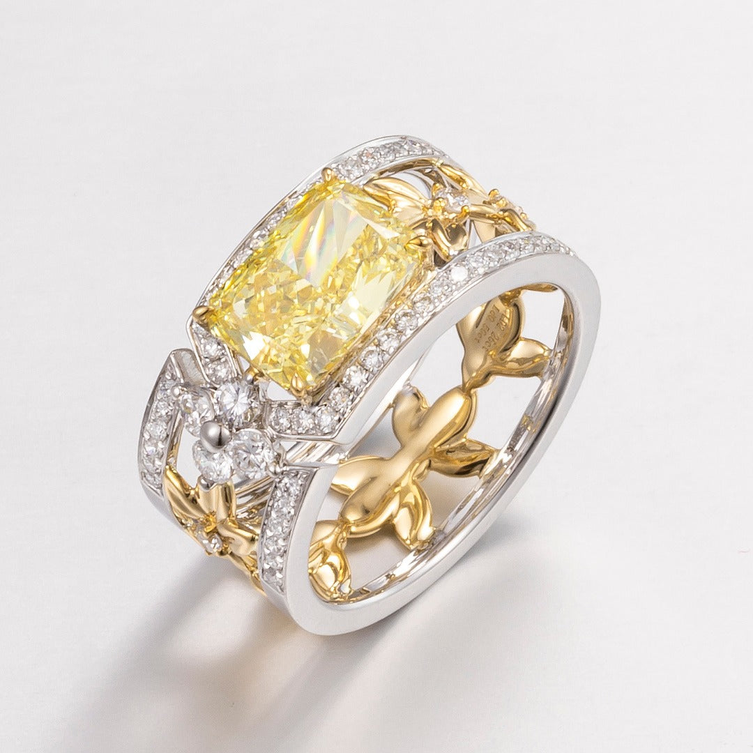 Serwa Jewellery | Golden Crown – 14K Lab-Grown Yellow Diamond Ring