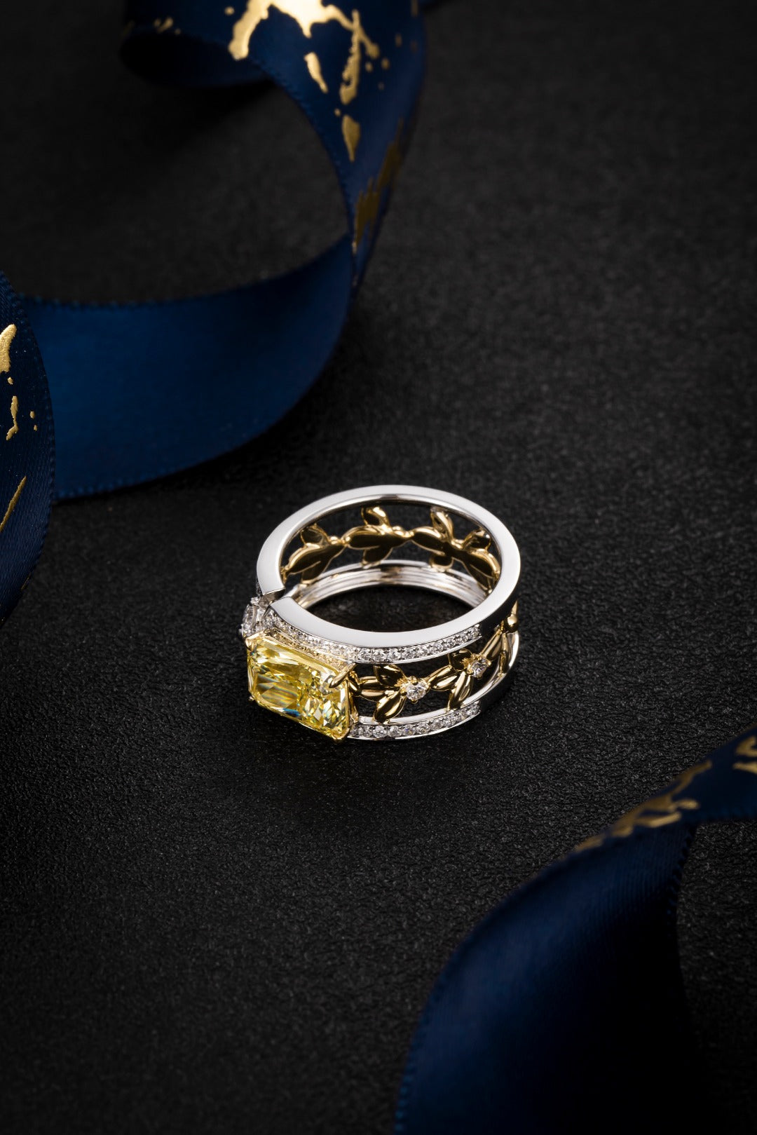 Serwa Jewellery | Golden Crown – 14K Lab-Grown Yellow Diamond Ring