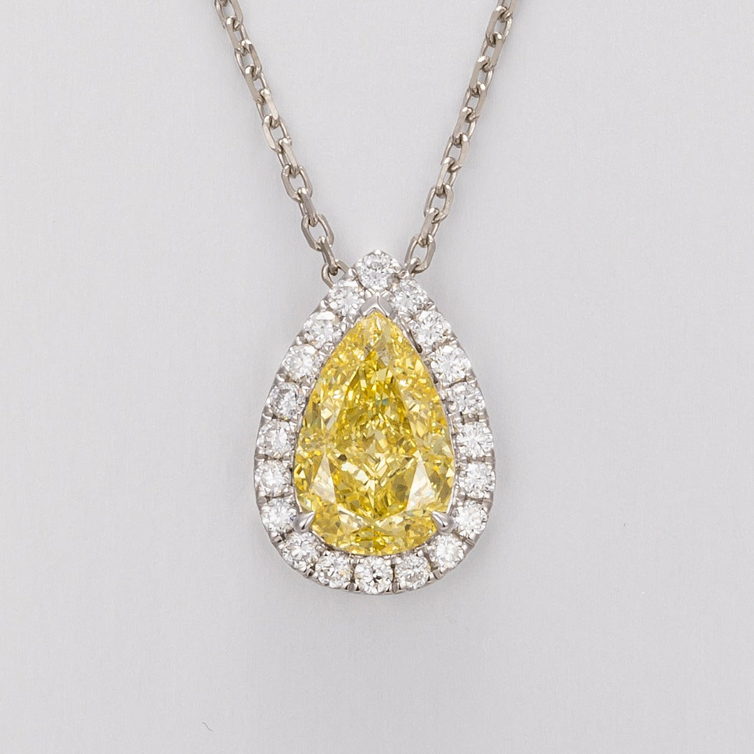 Serwa Jewellery | Golden Tear – PT950 Lab-Grown Yellow Diamond Necklace