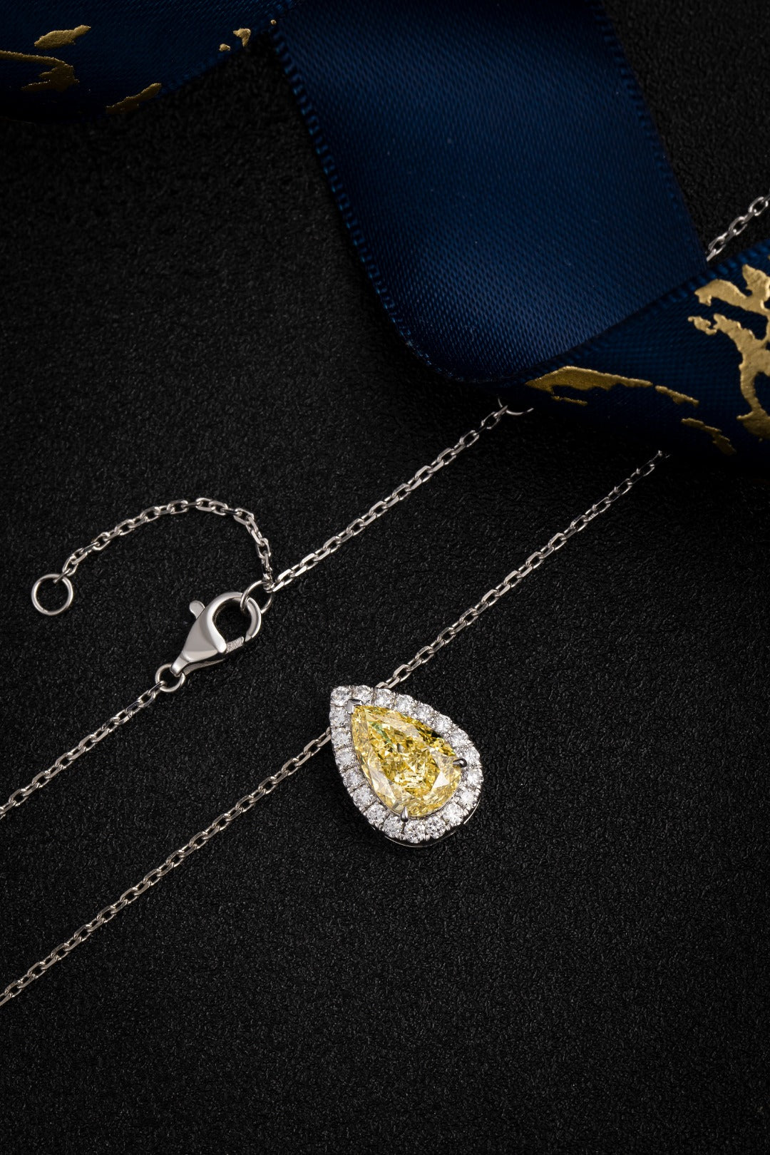 Serwa Jewellery | Golden Tear – PT950 Lab-Grown Yellow Diamond Necklace