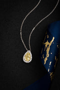 Serwa Jewellery | Golden Tear – PT950 Lab-Grown Yellow Diamond Necklace