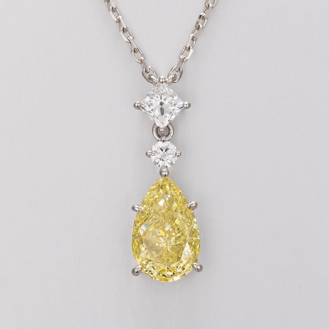 Serwa Jewellery | Golden Drop – PT950 Lab-Grown Yellow Diamond Necklace