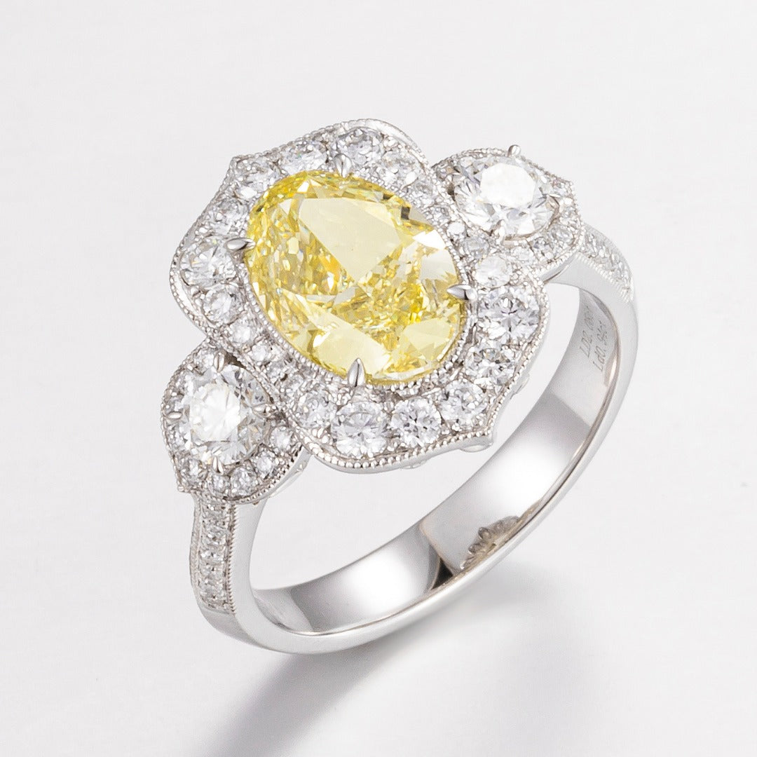 Serwa Jewellery | Golden Blossom – PT900 Lab-Grown Yellow Diamond Ring