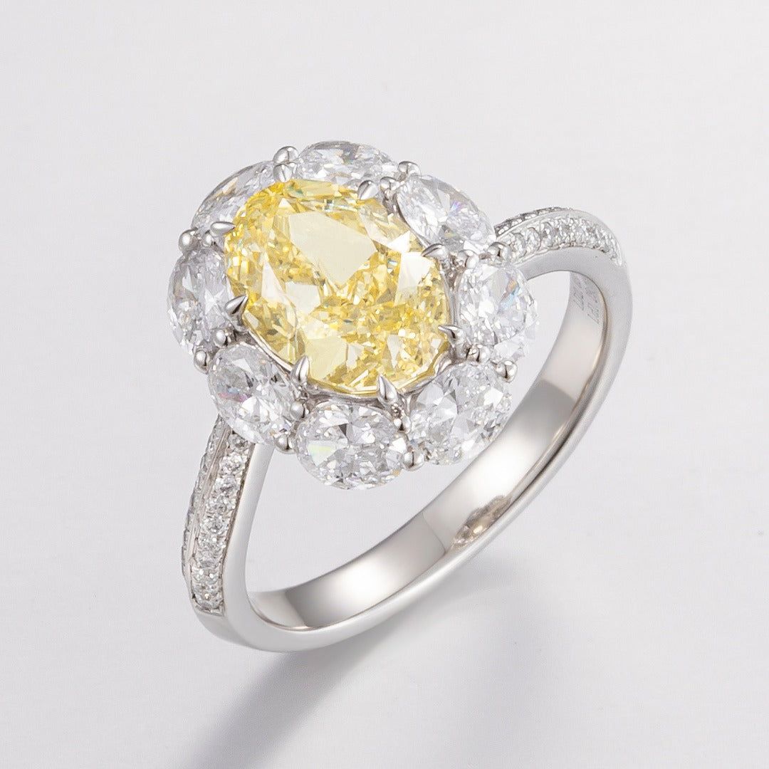 Serwa Jewellery | Golden Fleur – PT900 Lab-Grown Yellow Diamond Ring